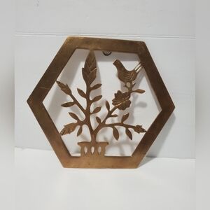 Vintage Brass Plaque Picture